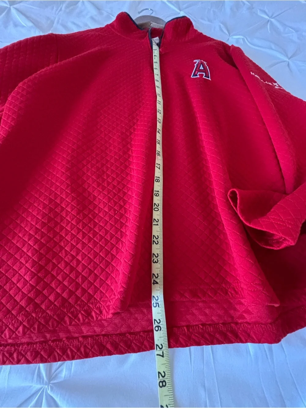 Los Angeles Angels Red Quarter-Zip Pullover Sweater